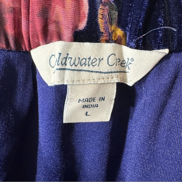 Coldwater Creek Velvet Floral Midi Skirt Elastic Flowy Lined - Picture 5 of 7